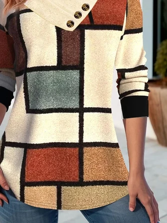 Plus Size Daily Knitted Loose Abstract Graphic Casual Long Sleeve T-Shirt 3 Plus Size Daily Knitted Loose Abstract Graphic Casual Long Sleeve T-Shirt - Image 3