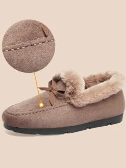 Winter Casual Non-Slip Furry Lined Flat Peas Shoes -Zolucky Sales Store 0071fbd91ae11ecaaff4ff4289ccdc74