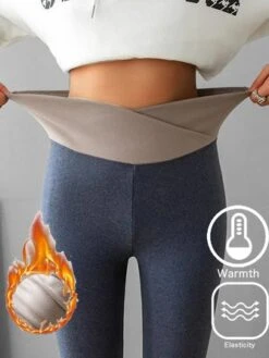 Knitted Tight Plain Casual Leggings