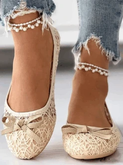 All Season Casual Plain Lace Shallow Shoes