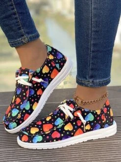 Heart/Cordate Print Valentine's Day Casual All Season Cotton Loafers -Zolucky Sales Store 00b7790e334750e3dda4c3d8d63ac46d