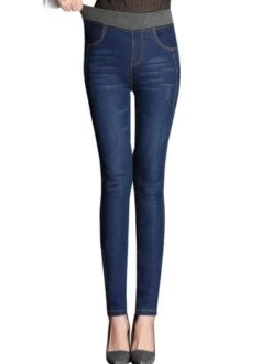 Plain Casual Regular Fit Denim Jeans -Zolucky Sales Store 00eff6fab578a7d377261c6300a230ea