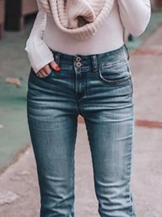 Slim-fit Denim Flared Jeans 2 Slim-fit Denim Flared Jeans - Image 2