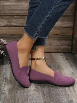 Women Casual Ribbed Fly-knit Fabric Slip On Shoes -Zolucky Sales Store 01857071282161929030c484af050eb9