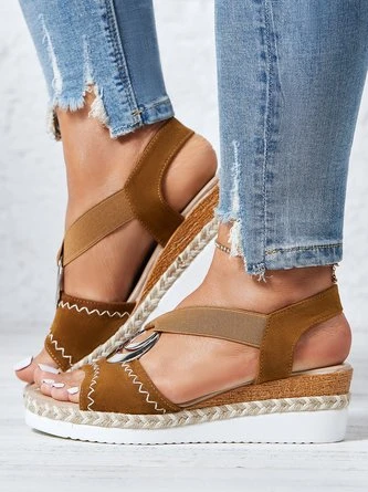 Metal Woven Wedge Platform Roman Sandals 4 Metal Woven Wedge Platform Roman Sandals - Image 4