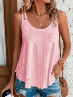 Plain Solid A-Line Tank Casual Eyelet Embroidery Cami 23 Plain Solid A-Line Tank Casual Eyelet Embroidery Cami -Zolucky Sales Store 02e3415778d2804fafb51b8d4354a019
