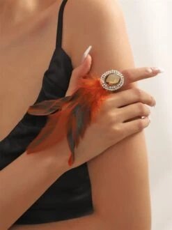 Rhinestone Faux Feather Party Ring 18 Rhinestone Faux Feather Party Ring -Zolucky Sales Store 0326a6af0b4d4f54967ad8afd081deb2 1691128071529
