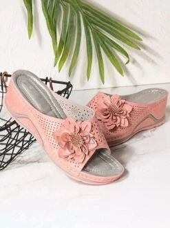 3D Floral Cutout Upper Vintage Bohemian Wedge Slippers -Zolucky Sales Store 039c6e8e83bb2025b6c39fc8fc9aacd2