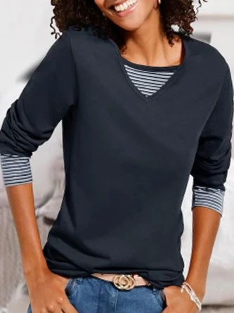 Striped Loose Crew Neck Sweatshirt 1 Striped Loose Crew Neck Sweatshirt