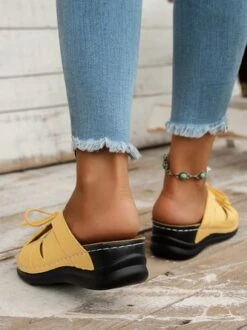 Casual Bowknot Hollow Out PU Comfy Wedge Heel Slide Sandals 23 Casual Bowknot Hollow Out PU Comfy Wedge Heel Slide Sandals -Zolucky Sales Store 0450507e0a5319edfe8af47a8211bc92