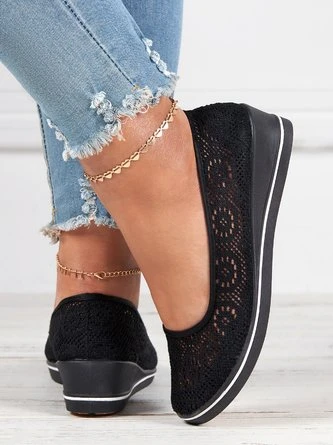 Comfortable Non-slip Hollow Lace Breathable Wedge Shoes 10 Comfortable Non-slip Hollow Lace Breathable Wedge Shoes - Image 10