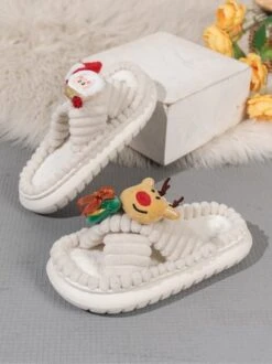 Christmas Santa Claus Elk Bow Cross-strap Plush Slippers 19 Christmas Santa Claus Elk Bow Cross-strap Plush Slippers -Zolucky Sales Store 04a4bc64680245408db4635114a9241f 1695263473362