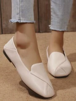 Casual Plain Pu All Season Shallow Shoes -Zolucky Sales Store 059bf9c3e8ea996310dbc68677393c46