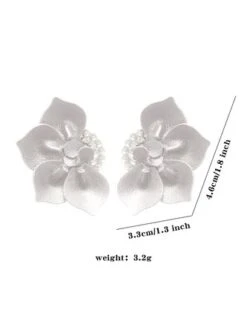 Elegant Handmade 3D PU Leather Imitation Pearl Flower Earrings -Zolucky Sales Store 060ec023f238729f2151341e516212e7