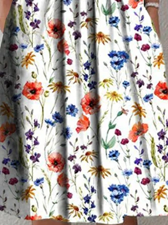 Casual Loosen Short Sleeve Floral Dress 3 Casual Loosen Short Sleeve Floral Dress - Image 3