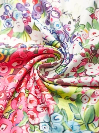 Daily Casual Floral Print Jersey Lightweight Short Sleeve Knit V Neck Maxi Dress 6 Daily Casual Floral Print Jersey Lightweight Short Sleeve Knit V Neck Maxi Dress - Image 6