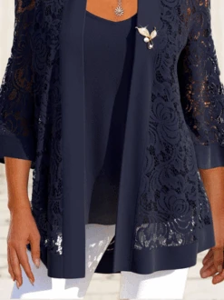 Casual Plain Lace Loose Two-Piece Set 19 Casual Plain Lace Loose Two-Piece Set -Zolucky Sales Store 06fbc650f5b9d788bfb600d51725b085