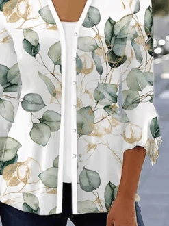 Leaf Printed Casual Jersey Kimono -Zolucky Sales Store 078cef9eccd51e997da3ad28db15516a