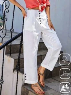Casual Loose Cotton And Linen Pants