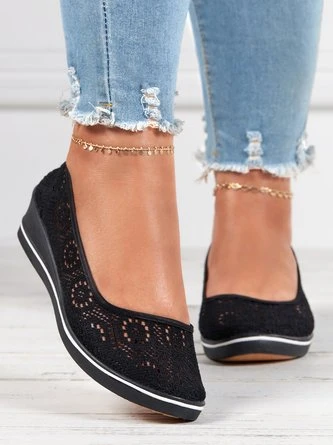 Comfortable Non-slip Hollow Lace Breathable Wedge Shoes 12 Comfortable Non-slip Hollow Lace Breathable Wedge Shoes - Image 12