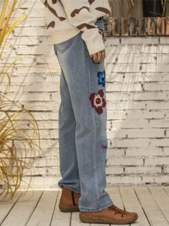 All Season Denim Floral Casual Jeans -Zolucky Sales Store 0916 VC 3107 1600685826702
