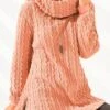 Loose Turtleneck Plain Casual Sweatshirt TUNIC