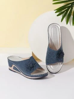 3D Floral Cutout Upper Vintage Bohemian Wedge Slippers -Zolucky Sales Store 09cb5bd54047e05cb29cc144e9037979