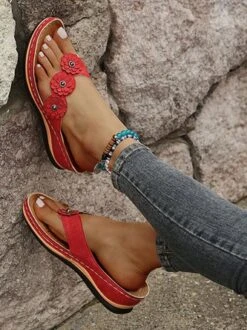 Vintage Floral Casual Wedge Flip-Flops -Zolucky Sales Store 09ff68f4e3ec41d22709f46b2a497552
