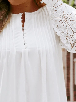 Plus Size Elegant Loose Jersey Half Open Collar Top -Zolucky Sales Store 0a40b642bda7fe7bd59fade5e5bdc952