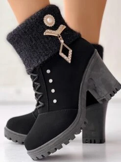 Leather Autumn Chunky Heel Riding Boots -Zolucky Sales Store 0a486d54f189b1eb6b833377fd24b24e