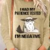 Womens I Had My Patience Tested I'm Negative Cat Funny Sarcasm Top