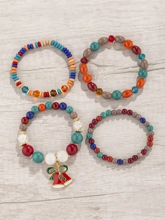 Christmas Cartoon Pendant Bracelet Set Multi-layered Beaded Bracelet 3 Christmas Cartoon Pendant Bracelet Set Multi-layered Beaded Bracelet - Image 3
