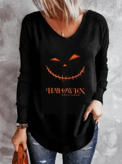 Halloween Casual T-Shirt Plus Size