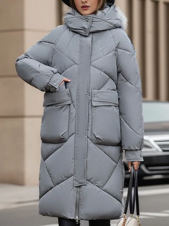 Casual Plain Padded Jacket Padded Jacket 5 Casual Plain Padded Jacket Padded Jacket - Image 5