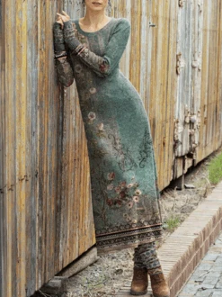 Loose Crew Neck Casual Dress