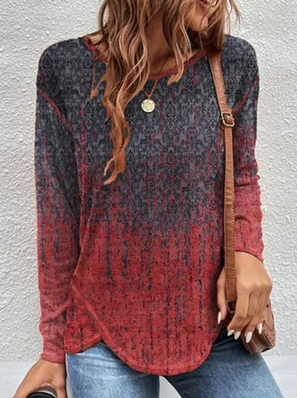 Ombre Casual Loose Tunic T-Shirt 2 Ombre Casual Loose Tunic T-Shirt - Image 2