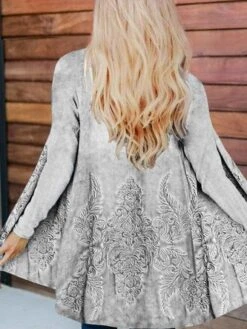 Casual Vintage Random Print Jersey H-Line Long Sleeve Kimono -Zolucky Sales Store 0c31decfaef1c715125ba16aa5e56719