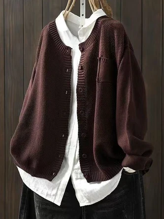 Casual Wool/Knitting Regular Fit Winter Crew Neck H-Line Long Sleeve Sweater 4 Casual Wool/Knitting Regular Fit Winter Crew Neck H-Line Long Sleeve Sweater - Image 4