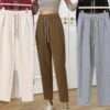 Loose Casual Plain Pants