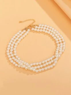 Elegant Imitation Pearls Multilayer Choker -Zolucky Sales Store 0df3cd254ba16fcacfb8d0cfbf55efde