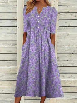 Casual Loose Floral Vacation Dress -Zolucky Sales Store 0ef10a06f0c2a4844c59a5e6b6f8d185