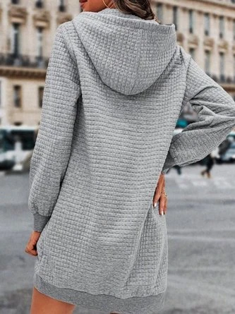 Hoodie Loose Casual Plaid Dress 3 Hoodie Loose Casual Plaid Dress - Image 3