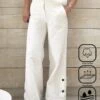 Plain Loose Casual Cotton And Linen Pants