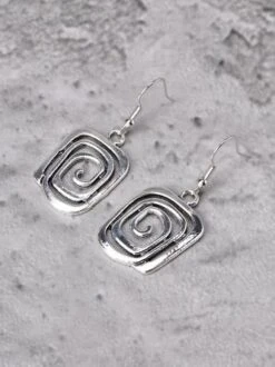 Ethnic Style Line Pattern Distressed Dangle Earrings Vintage Jewelry -Zolucky Sales Store 100dce99874e357635dbae53fbca47e2