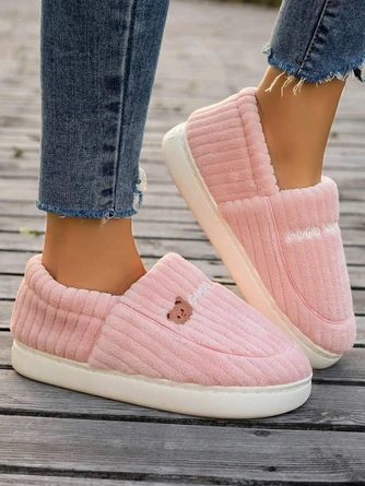 Plain Autumn Fleece Fluffy Slippers 11 Plain Autumn Fleece Fluffy Slippers - Image 11