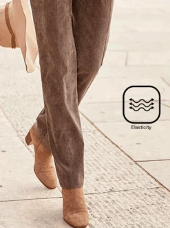 Plus Size Casual Plain Suede Pants -Zolucky Sales Store 114231f22bc775587872b9c17d7faf5d