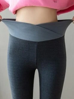 Knitted Tight Plain Casual Leggings -Zolucky Sales Store 11a1d7b5340a7458fd2126434c79c7cb