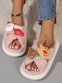 Christmas Santa Claus Elk Bow Cross-strap Plush Slippers 20 Christmas Santa Claus Elk Bow Cross-strap Plush Slippers -Zolucky Sales Store 11da68f5b9f34834a1a5f70c415b5819 1695263469161