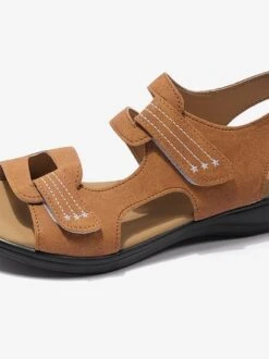 Vintage Embroidery Hook And Loop Comfy Sole Flat Sandals -Zolucky Sales Store 1242b5f039262bf421c03a7710c1a555