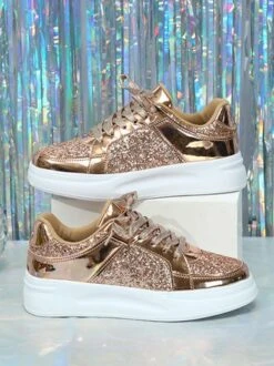 Women Fashion Glitter Paneled Lace-Up Skate Shoes 26 Women Fashion Glitter Paneled Lace-Up Skate Shoes -Zolucky Sales Store 13185306fd93a9da478f9cdc55a9ac7f